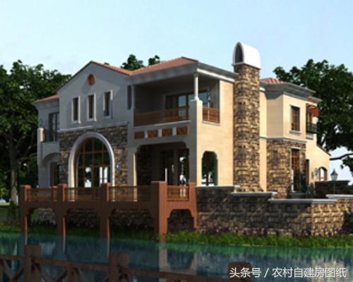 三層帶地下室的農村別墅圖，豪華大氣。