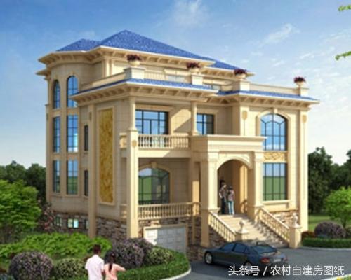 三層帶地下室的農村別墅圖，豪華大氣。
