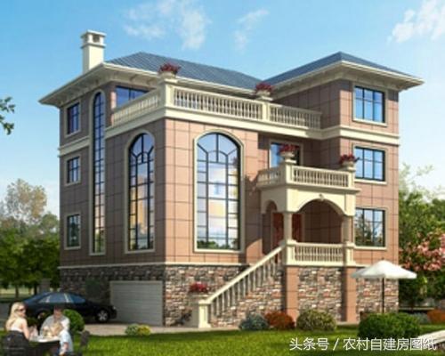 三層帶地下室的農村別墅圖，豪華大氣。