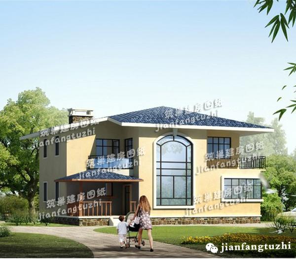 18x14米二層新農村框架自建房，帶陽光房，簡約清新。