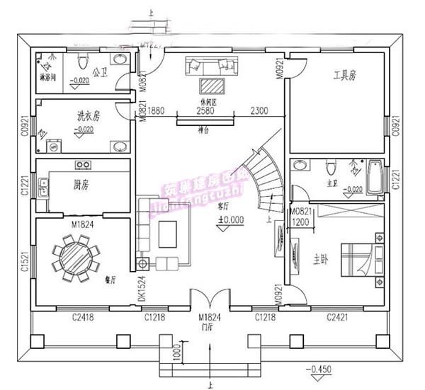 高檔歐式四層農村別墅設計圖，70萬180平方米，清新脫俗的外觀。