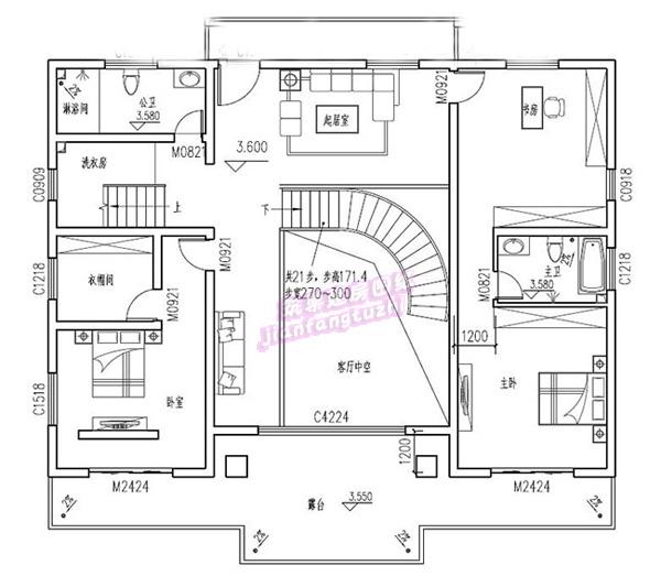 高檔歐式四層農村別墅設計圖，70萬180平方米，清新脫俗的外觀。