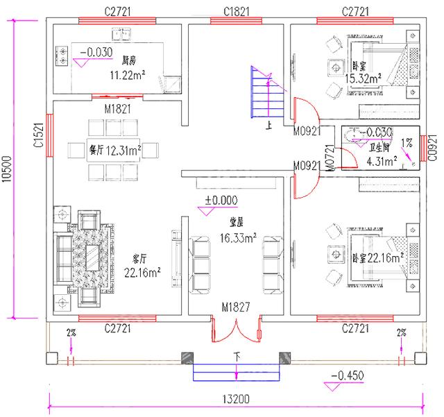 二層實用漂亮農村自建房，140㎡2廳5室帶堂屋，造價25萬