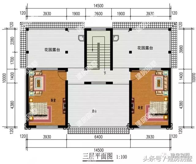 三層雙拼別墅設計圖，14.5×10米，住進去就是一種享受。
