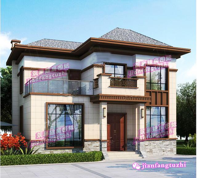 二層鄉(xiāng)村別墅設(shè)計(jì)圖，12x10米，戶型實(shí)用。