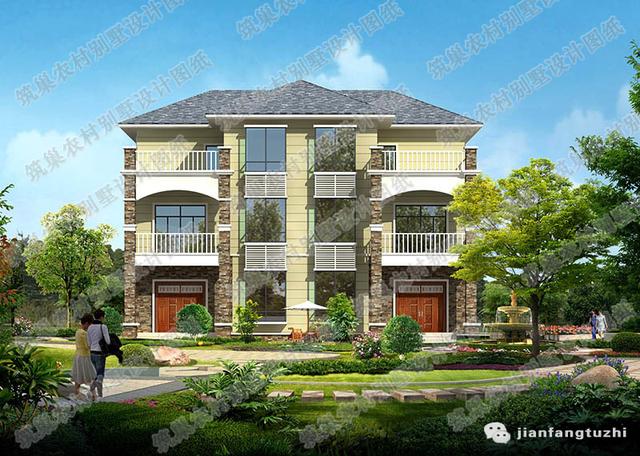 三層農村自建房，3廳7室11×12米，帶套房+家庭活動室，簡單大方。