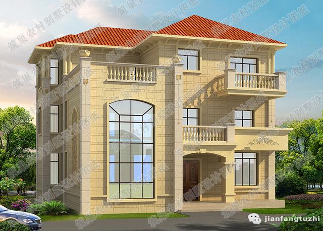 三層別墅設計圖，帶神位挑空客廳娛樂室影音室，精美闊氣，主體40萬！