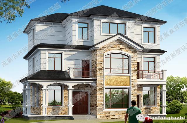 三層農(nóng)村自建房設(shè)計圖，3廳11室，帶棋牌室書房套房。