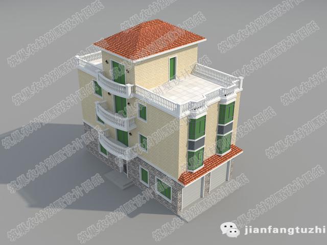 四層別墅設計圖，8×16米，帶商鋪健身娛樂室，簡約大氣。