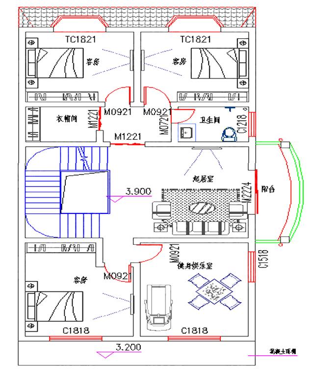 四層別墅設計圖，8×16米，帶商鋪健身娛樂室，簡約大氣。