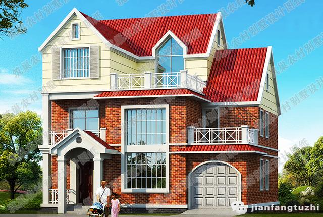 三層別墅設計圖，140㎡3廳7臥，造價37萬，帶堂屋+豪華套房！