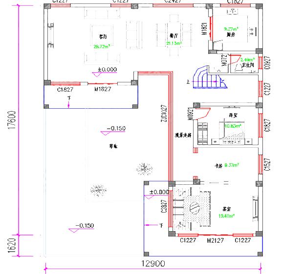 現代L型二層別墅設計圖，150㎡帶觀景走廊茶室豪華套房，設計新穎美觀。