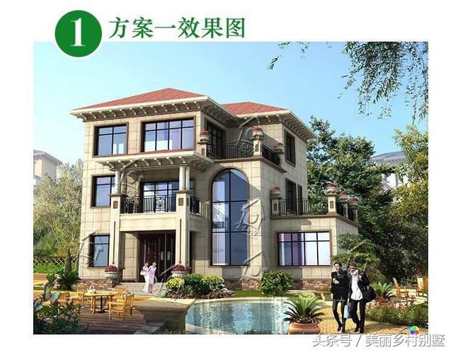 三層簡歐風(fēng)格農(nóng)村別墅，188平，造價(jià)50萬，陽光餐廳雙露臺(tái)。