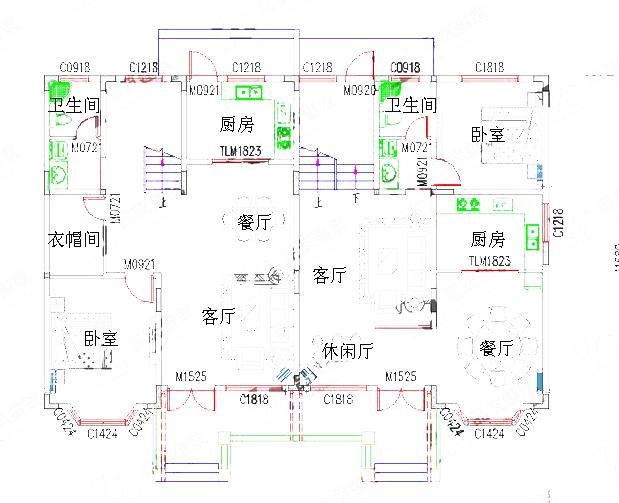 5款農村聯排雙拼兄弟合建房：三層別墅設計圖，16×12米，造價50萬。