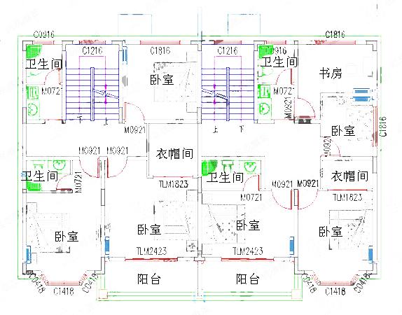 5款農村聯排雙拼兄弟合建房：三層別墅設計圖，16×12米，造價50萬。