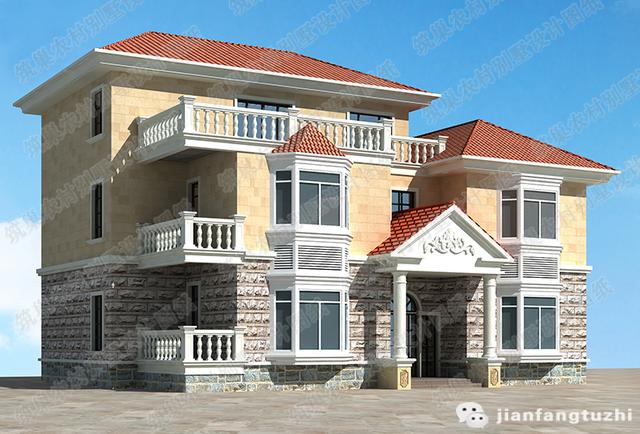 三層農(nóng)村自建房，16*11米，2廳7室?guī)Ы∩矸?套房，造價40萬。