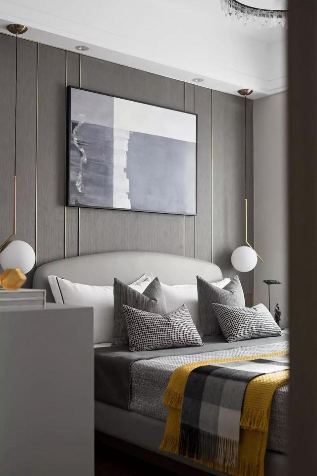 現(xiàn)代簡約風小戶型公寓裝修，92㎡，采用抽象化的藝術(shù)，灰度空間的高級感。