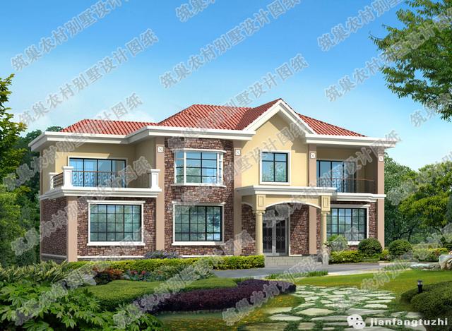 3款造價30萬以內二層農村別墅設計圖，占地面積約190㎡。