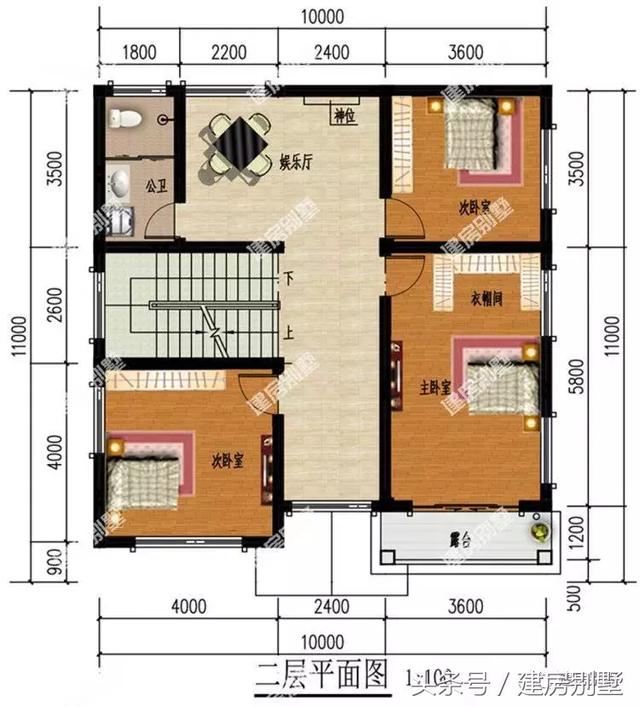 二層別墅設(shè)計圖，10×11米，造價不到20萬，建兩棟都不貴。