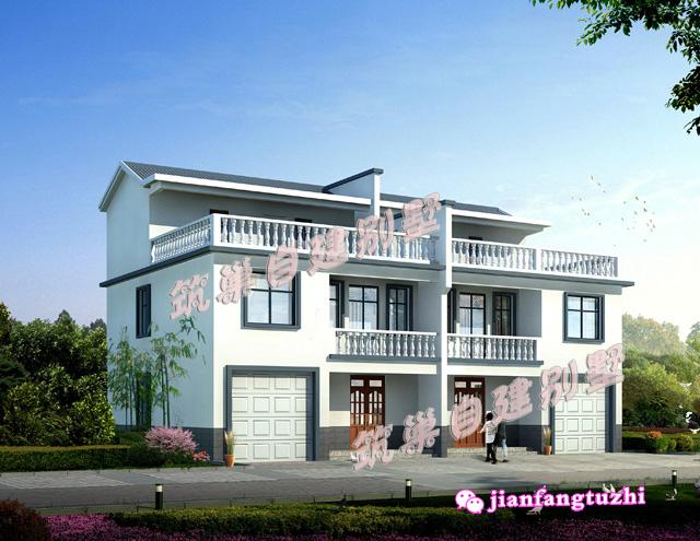 簡約二層農村雙拼別墅設計圖，17*11米，帶老人房，造價40萬