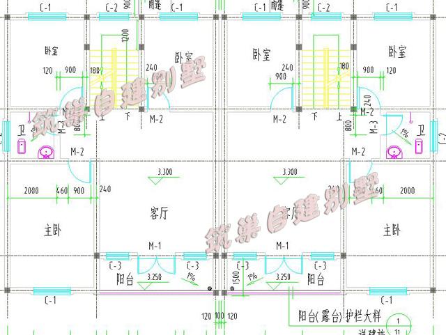 簡約二層農村雙拼別墅設計圖，17*11米，帶老人房，造價40萬
