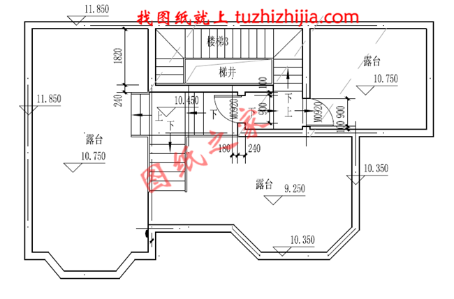 三層農村蓋房設計圖，占地90平面左右，屋頂設置成露臺