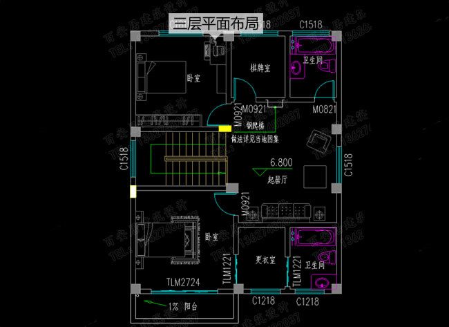8米寬12米長房屋設計圖及效果圖，10套全新設計圖紙
