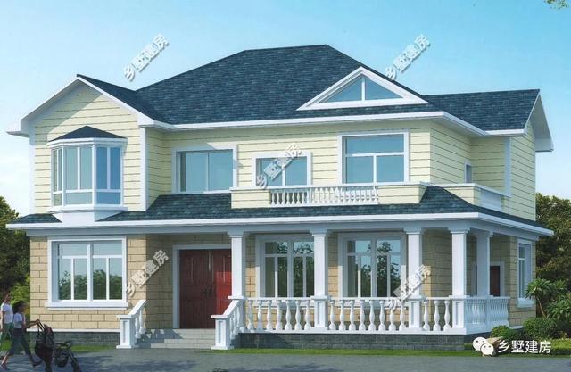 農村二層別墅設計圖，7室2廳4衛，主體造價，竟然只要26萬！