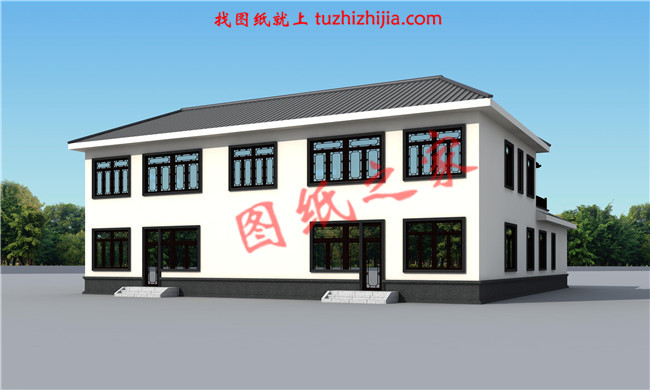 二層小型簡單四合院設計圖,戶型方正,左右對稱,傳統文化的傳承