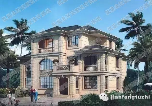 2廳6臥三層別墅設計圖，帶健身廳+豪華套房，造價35萬。