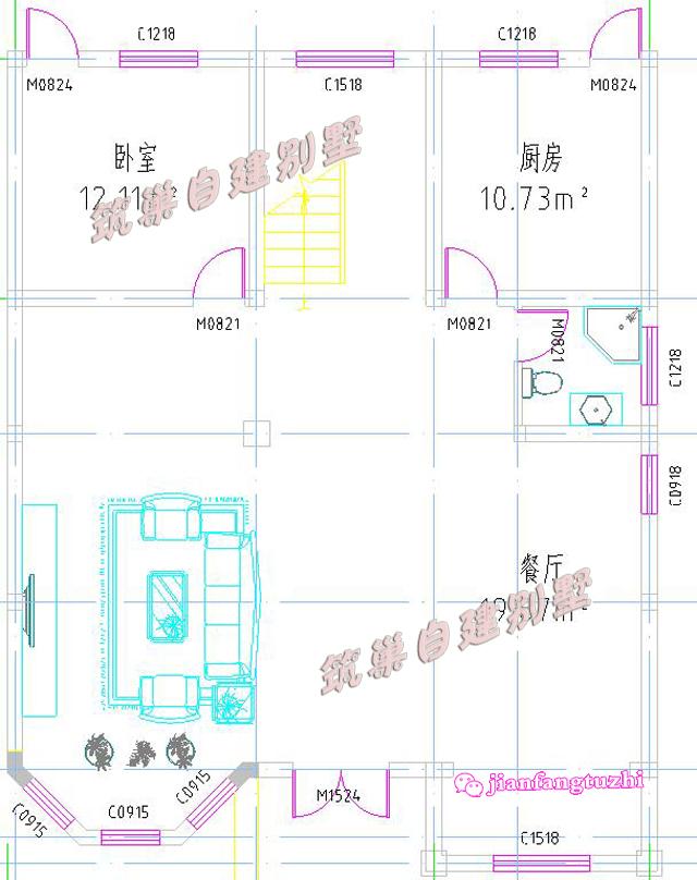 四層農(nóng)村自建房，10*13米，預(yù)算50萬，戶型簡單方正，實(shí)用。