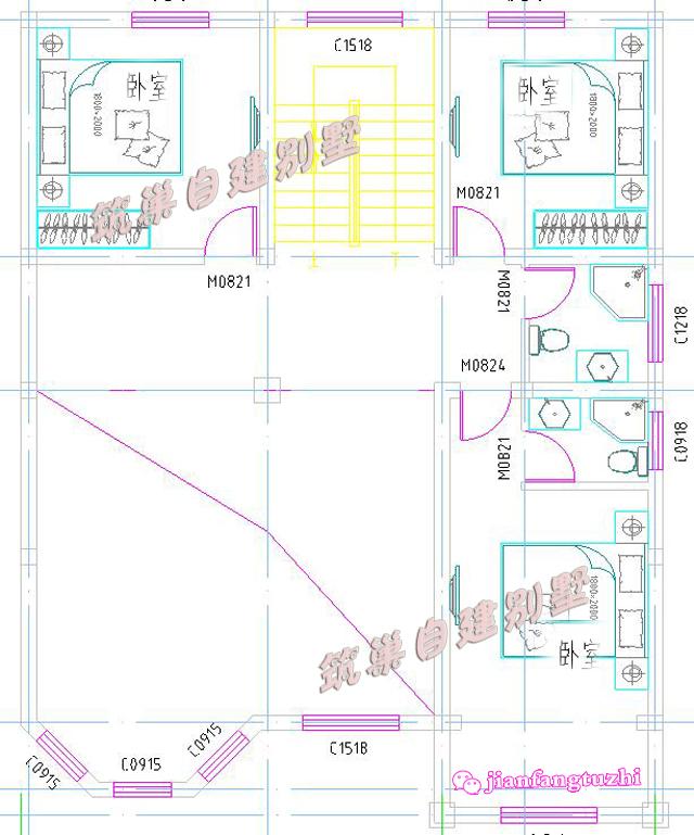 四層農(nóng)村自建房，10*13米，預(yù)算50萬，戶型簡單方正，實(shí)用。