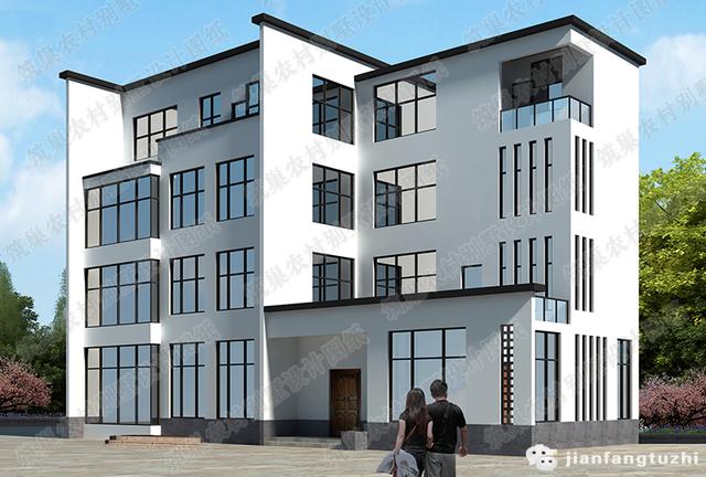 20×10米現代四層別墅設計圖，4廳10臥，造價40萬，紙茶室+挑空客廳+套房