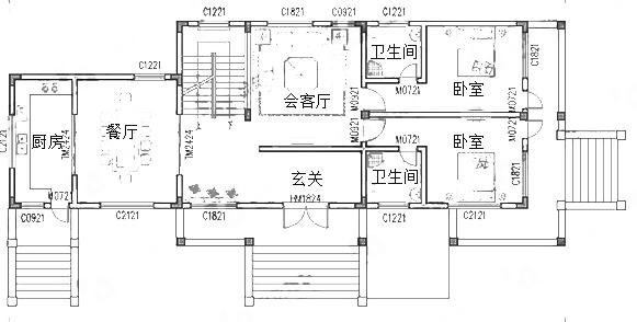 三層西班牙風格別墅設計圖，3廳9臥帶地下車庫+套房，占地160㎡，造價60萬