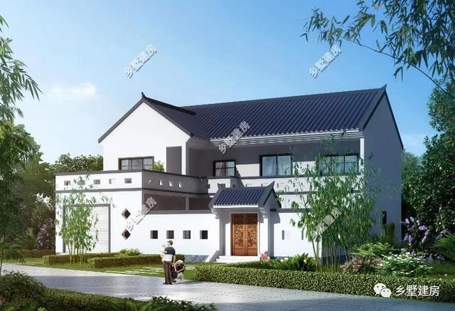 新中式農村四合院別墅圖，帶小院和露臺，讓你的房子脫穎而出