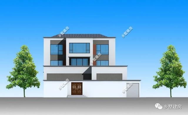 新中式農村四合院別墅圖，帶小院和露臺，讓你的房子脫穎而出