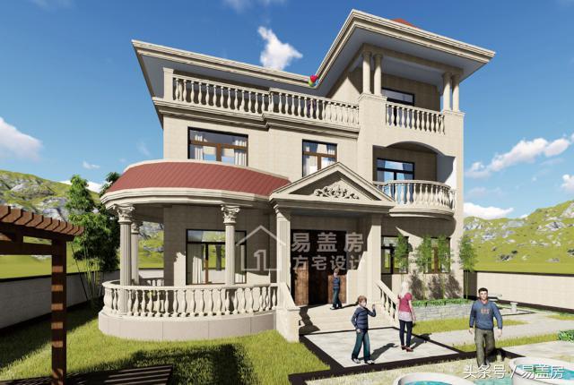 三層歐式別墅圖，方、圓的經(jīng)典結(jié)合，讓你在村內(nèi)享受品質(zhì)生活