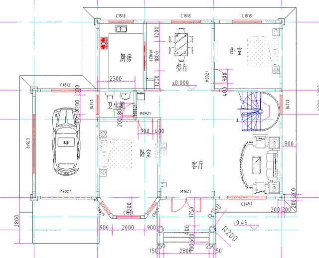 二層復式農村自建別墅設計圖30萬占地160㎡2廳5臥
