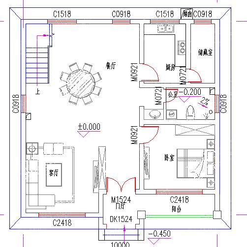 二層農村自建房，占地一百平，戶型方正，簡單大方
