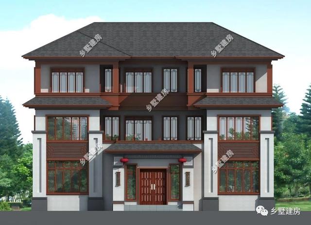 新中式農村四合院別墅設計圖，簡單大方，和家人一起感受寧靜淡雅的生活是一件多么棒的事