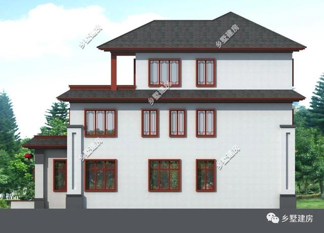 新中式農村四合院別墅設計圖，簡單大方，和家人一起感受寧靜淡雅的生活是一件多么棒的事