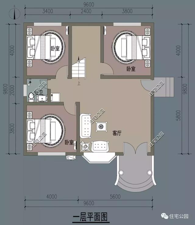 自建簡歐式三層別墅設計圖，占地9X9米經典實用，最適合農村