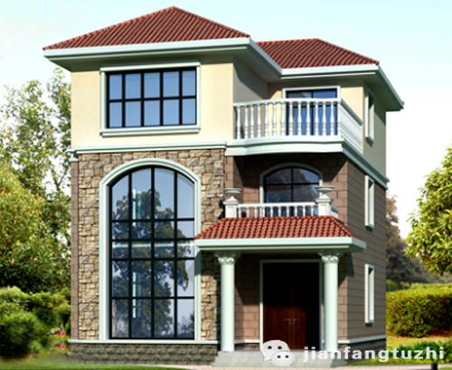 小戶型三層自建房設(shè)計圖，3廳7臥帶挑空客廳，色調(diào)協(xié)調(diào)，精致小巧