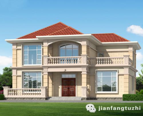 農(nóng)村二層簡約實(shí)用別墅設(shè)計(jì)圖，150平方米2廳5臥帶陽臺露臺，功能齊全，一個(gè)字：棒！