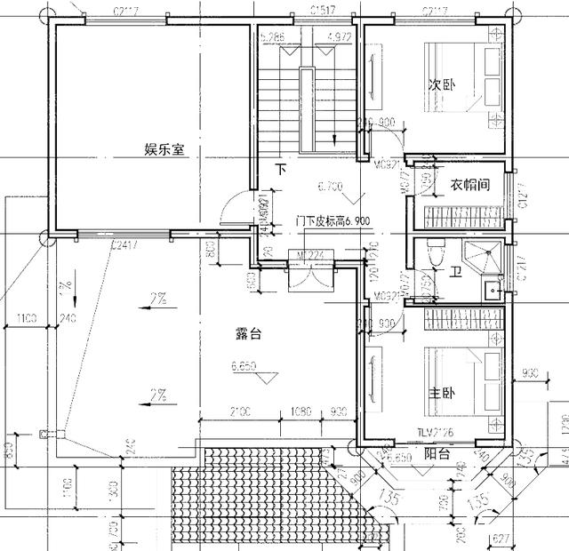 2廳7臥三層獨棟別墅設計圖奢華大氣，尊貴豪華，挑空客廳+麻將室+娛樂室+套房