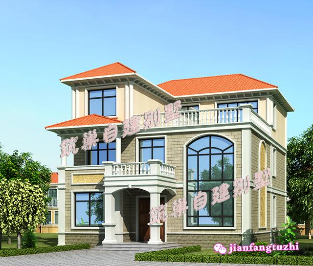 經濟實用三層農村復式別墅設計圖效果圖，布局合理，適合農村自建