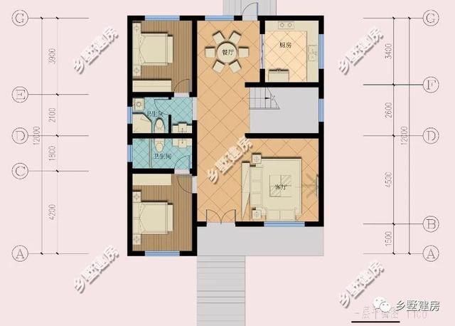 5室2廳4衛(wèi)帶車庫(kù)的三層歐式別墅設(shè)計(jì)圖，簡(jiǎn)約大氣，20多萬(wàn)能建這樣一套別墅也是很超值了！