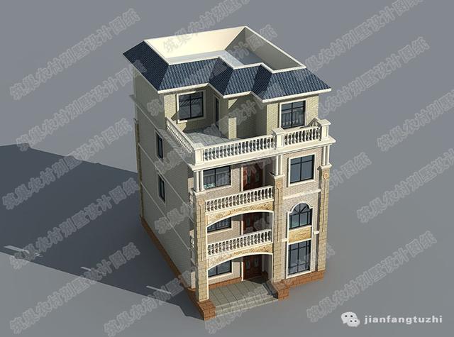 三層半四層農(nóng)村別墅全套設(shè)計圖，造價低又適用