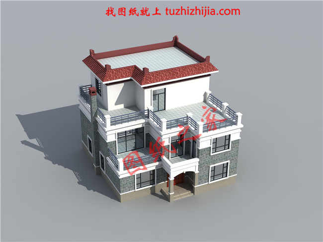 三層平頂樓房設計圖，外觀大氣美觀，內部結構更是精致實用