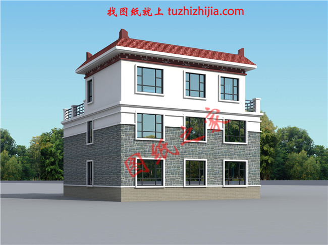 三層平頂樓房設計圖，外觀大氣美觀，內部結構更是精致實用